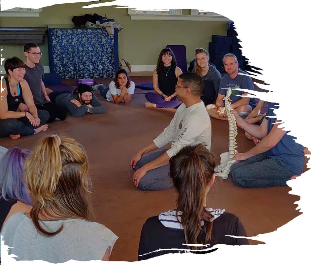 yoga class in Shambhala Hall