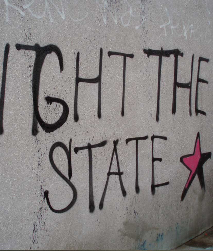 fight the state wall graffiti