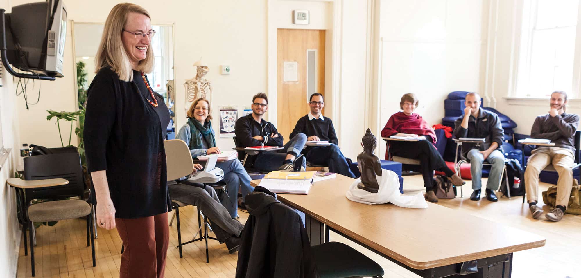 Judith Simmer-Brown teaches a class in Lincoln
