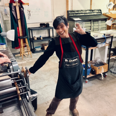 julia seko in the print shop