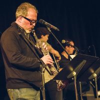 Professor emeritus of Music Mark Miller plays the saxophone