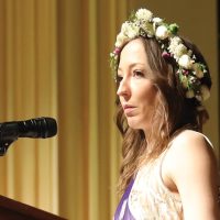 Cassie Smith giving the graduation speech